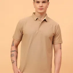 MEGHZ Men Self Design Polo Collar Slim Fit T-shirt-picture-56