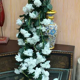 apka mart White & Green Hanging Marigold Artificial Flower image 5