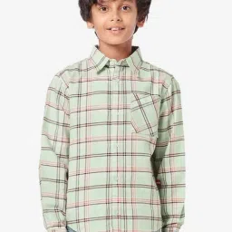 Bonkids Boys Tartan Checks Opaque Checked Casual Shirt-image-0