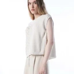 Only White Regular Fit Textured Sweater image 3