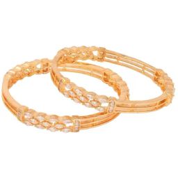 Saraf RS Jewellery Set of 2 Gold Plated white AD Studded Handmade Designer Bangles-picture-14