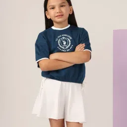 U.S. Polo Assn. Girls Blue Cotton Printed T-Shirt-picture-19