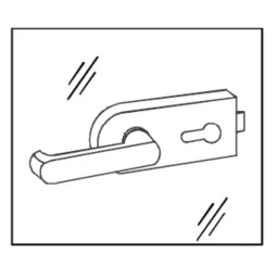 aido xl-c Dorma XL - C 307 Aluminium Silver Finish Internal Glass Door Lock image 2