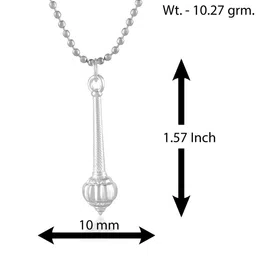 Morir Silver Plated Lord Hanuman Gada Pendant with Chain image 4