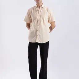 TURMS Men Stain And Water Repellent Anti Odor Button Down Collar Kansas Linen Solid Shirt image 4