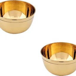 Brass Dessert Bowl Handmade Pure Brass Beautiful Round Dessert Katori/Bowl Set for Home & Utility (Pack of 2_1.2x3 Inch)-image-32