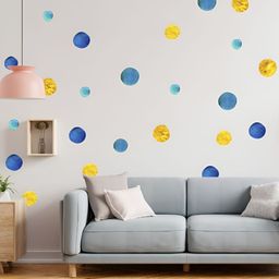 CVANU 120Pcs Blue & Yellow Self-Adhesive Wall Sticker-picture-16