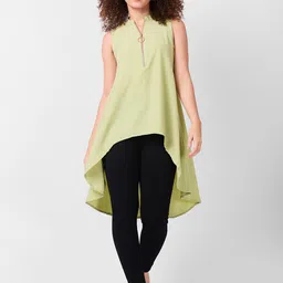 Iti Women Mock Collar Sleeveless High-Low Longline Top image 2