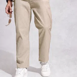 WROGN Men Anti Fit Striped Chinos Trousers-picture-33