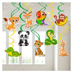 Zyozi Jungle Theme Party Decorations Hanging Swirls, Birthday Party Decorations Multicolor - Pack Of 9-picture-31