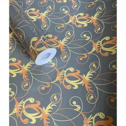 JAAMSO ROYALS Yellow Design in Grey Color Wallpaper for Wall-picture-11