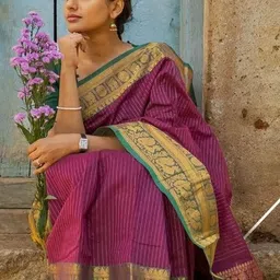 CaniBani Woven Design Zari Silk Blend Banarasi Saree image 3