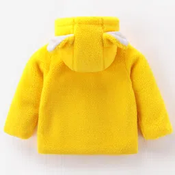 Kookie Kids Full Sleeves Hoodie Bear Patch Detailing & Ears Applique - Yellow image 2