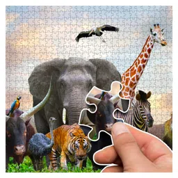 hellofriend books Hello Friends Wild Animals 1000-Piece Jigsaw Puzzles for Kids and ChildrensRealistic illustration Challenging Brain Booster Gifts, Fun and Creative Fun Game - Ages 9+ (1000 Pcs) image 3