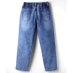 arias by lara dutta Arias Cotton Elastane Full Length Straight Fit Washed Denim Jeans - Blue image 3