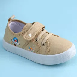 Cute Walk by Babyhug Casual Shoes with Velcro Closure & Space Theme Embroidery - Beige image 3