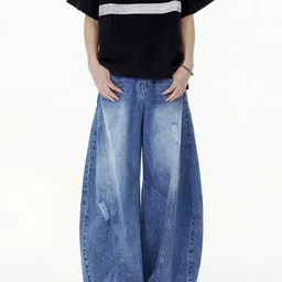 KPOP Men Regular Fit Mid-Rise Light Fade Jeans image 3