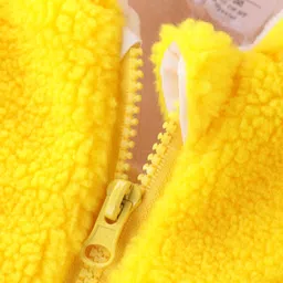 Kookie Kids Full Sleeves Hoodie Bear Patch Detailing & Ears Applique - Yellow image 5