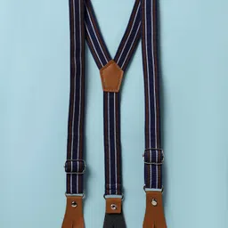 Mark & Mia Woven Half Sleeves Solid Party Romper With Bow & Suspender - Khaki & White image 5