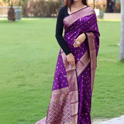 Mameraa Ethnic Motifs Zari Art Silk Handloom Saree-image-7