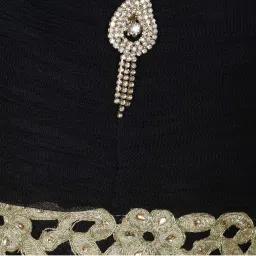 AJ Dezines Kids Black Zari Work Gown image 5