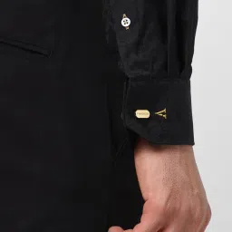 Van Heusen Black Cotton Regular Fit Shirt image 5