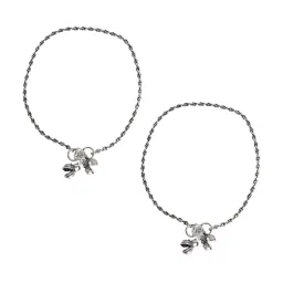 Teejh Kuvira Silver Oxidized Anklets image 5