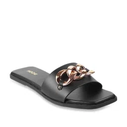 Mochi Women's Black Casual Sandals image 2