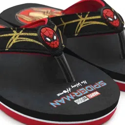 Kidsville Spiderman Printed Black & Red Flip Flops image 5