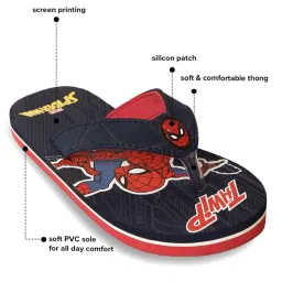Kidsville Spiderman Printed Navy & Red Flip Flops image 5