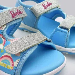 Kidsville Barbie Printed Blue & Grey Floater Sandals image 5