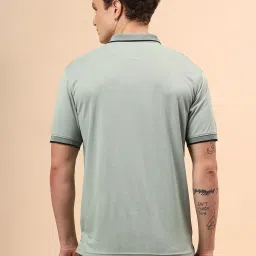 Cantabil Green Solid Polo T-Shirt image 2