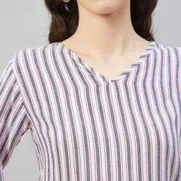 chimpaaanzee Chimpanzee White & Black Striped Top image 5