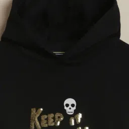 Allen Solly Boys Black Cotton Regular Fit Embellished Sweatshirt image 3