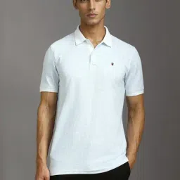 Louis Philippe Blue Slim Fit Printed Polo T-Shirt-picture-29