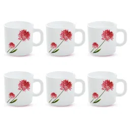 Larah by Borosil White Ceramic Tea & Coffee Mug - Set fo 6 100ml image 2