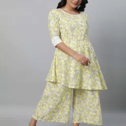 Aurelia Yellow Cotton Printed Jumpsuit image 5