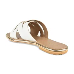Rocia by Regal Women's White Cross Strap Sandals image 5