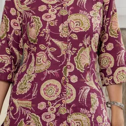 TANISHA Women Floral Printed Regular Kurta with Palazzos image 3