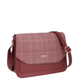 Fastrack Maroon Textured Medium Sling Handbag image 2