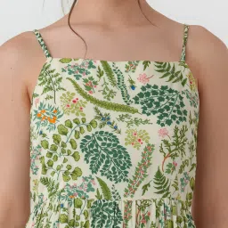 Zink London Green Floral Print Maxi Dress image 5