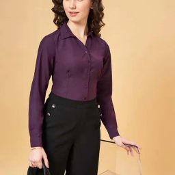 YU by Pantaloons Purple Comfort Fit Formal Shirt-picture-33