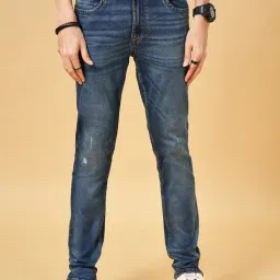 SF Jeans by Pantaloons Blue Tint Cotton Slim Fit Distressed Jeans-picture-32