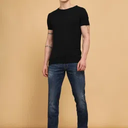 Wrangler Dark Blue Slim Fit Distressed Jeans image 5