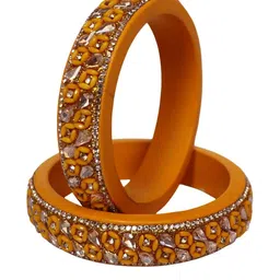 TAJ BRIDAL STORE Set Of 2 Kundan Studded Lac Bangles image 3