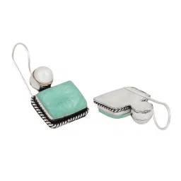 Teejh Ethnic Diti Mint Green Stone & Pearl Drop Earrings image 5