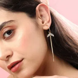 Sohi Gold Plated Designer Stone Casual Drop Earring For Women image 2