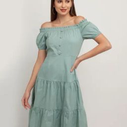 Zink London Green Cotton Dress-picture-48