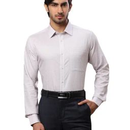 Raymond Grey Cotton Slim Fit Checks Shirts-picture-43