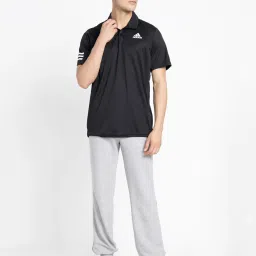 adidas Jet Black Regular Fit Striped Sports Polo T-Shirt image 5